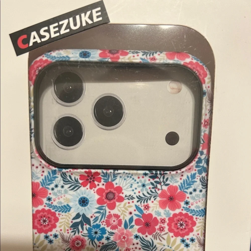 TPU Floral Pattern Phone Case - Pink and Blue 17 PRO new